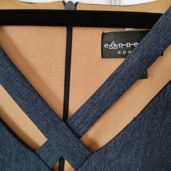 Connected Apparel Navy mix Dress - Picture 3 of 4